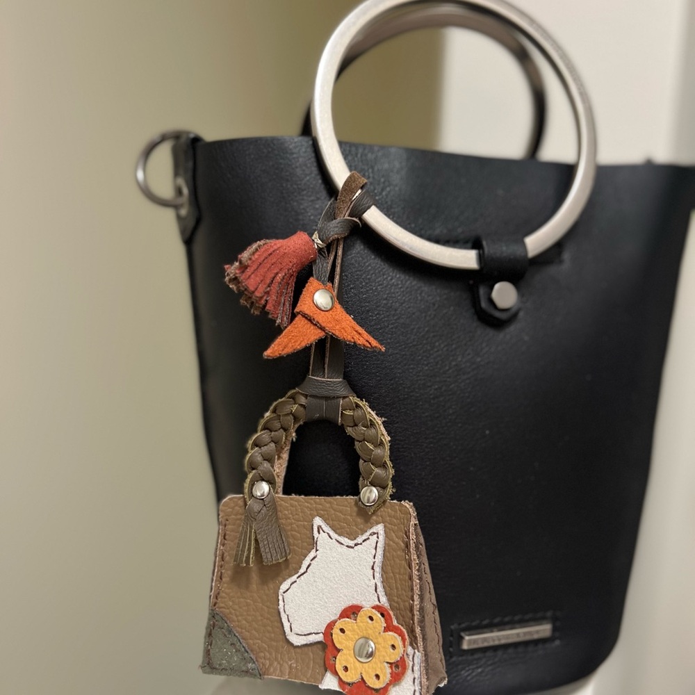 Genuine Leather Mini Bag Charm